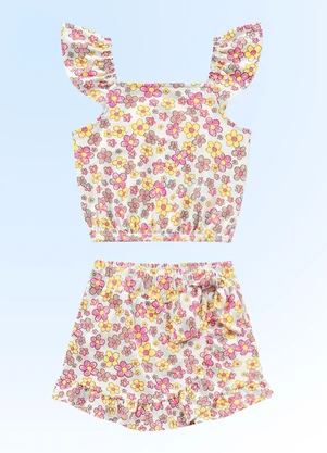 Fakini Kids - Conjunto Blusa/Short Saia Amarelo - FAKINI KIDS