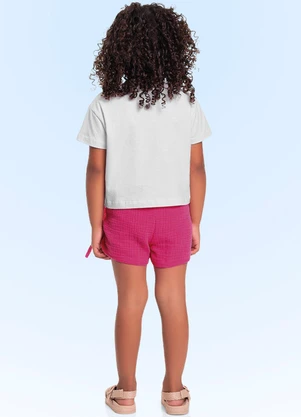 Fakini Kids - Conjunto Blusa e Short-Saia Bege - FAKINI KIDS