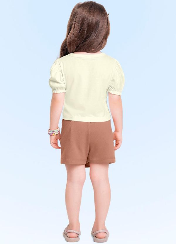 Fakini Kids - Conjunto Blusa/Short Saia Bege 2