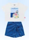Fakini Kids - Conjunto Blusa/Short-Saia Bege - variação: Branco