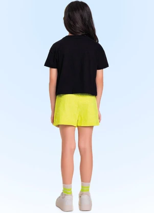 Fakini Kids - Conjunto Blusa e Short Saia Preto - FAKINI KIDS