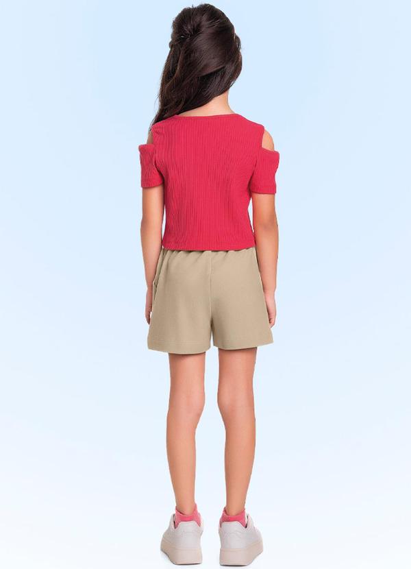 Fakini Kids - Conjunto Blusa/Short Vermelho 2