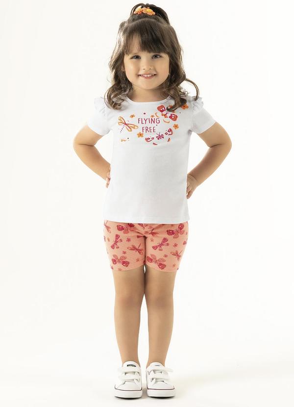 Cativa Kids - Conjunto Feminino Estampado Branco