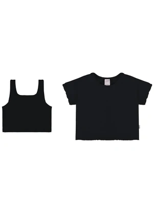 Malwee Kids - Conjunto Preto Blusa & Top Tule Menina - MALWEE KIDS