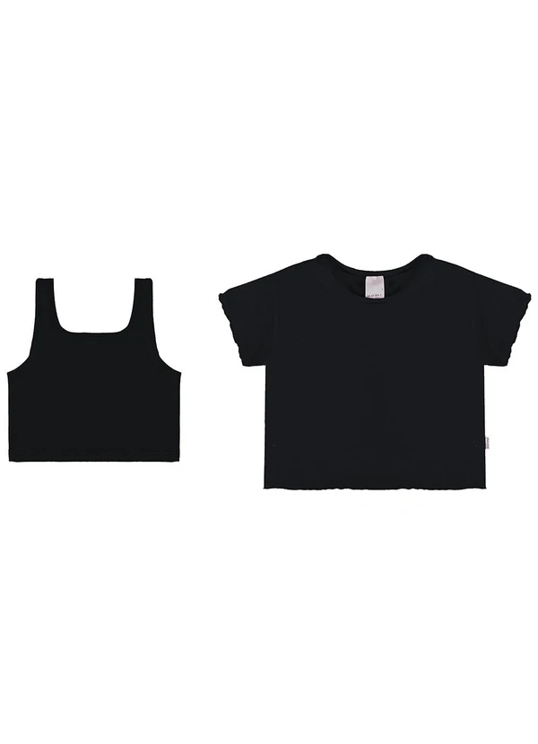 Malwee Kids - Conjunto Preto Blusa & Top Tule Menina 2