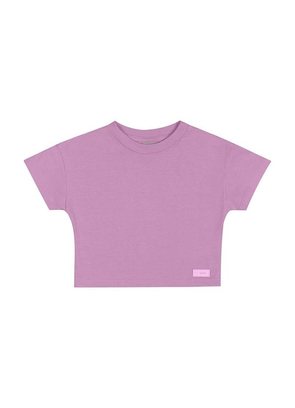 Quimby - Cropped Básico em Meia Malha Roxo
