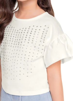 Quimby - Cropped em Cotton Bege - QUIMBY