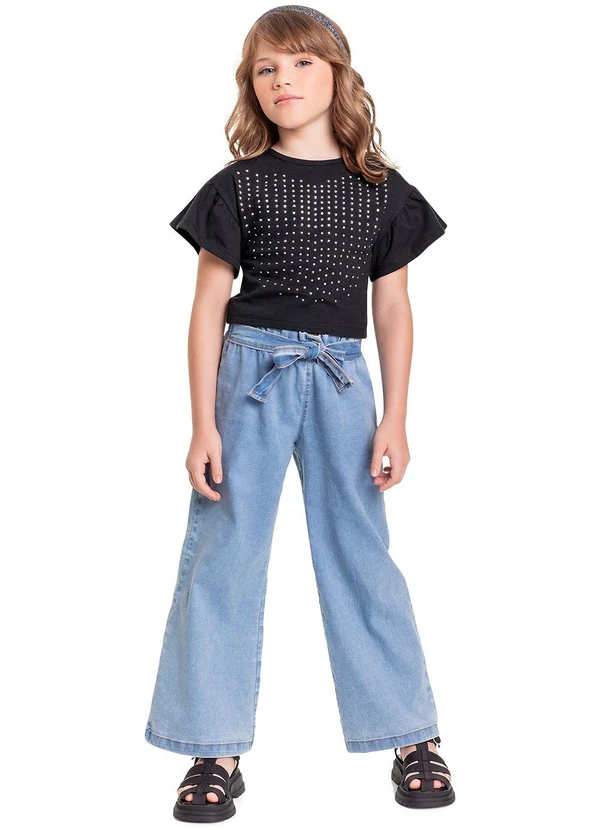 Quimby - Cropped Infantil em Cotton Preto 2
