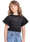 Quimby - Cropped Infantil em Cotton Preto - variação: Preto
