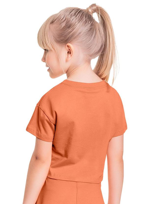 Quimby - Cropped Infantil em Meia Malha Laranja 2