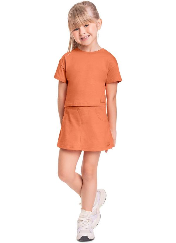 Quimby - Cropped Infantil em Meia Malha Laranja 3