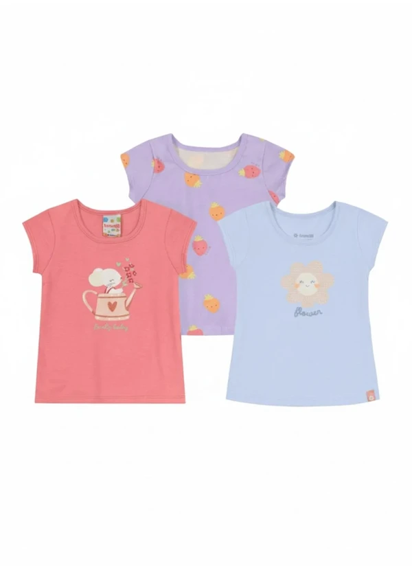 Brandili - Kit Bebê Menina com 3 Blusas Sortidas 1