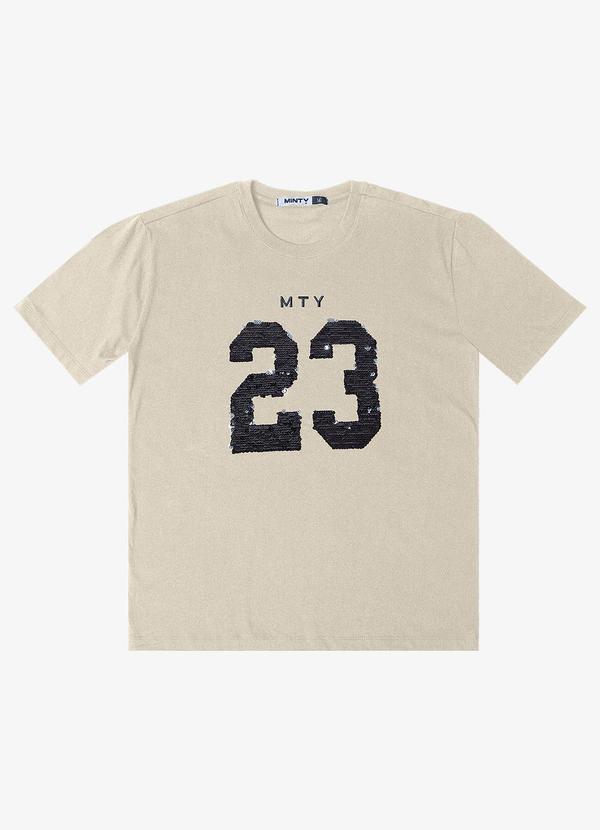 Minty - T- Shirt Bordada Feminina Bege
