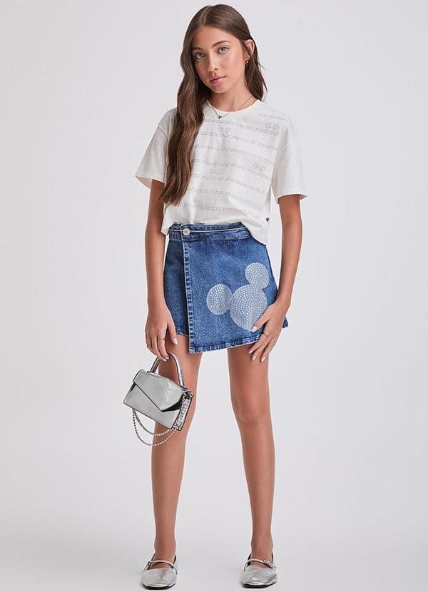 I Am - T-Shirt com Listas de Strass do Mickey Pérola 3