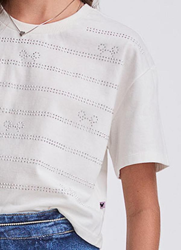 I Am - T-Shirt com Listas de Strass do Mickey Pérola 5