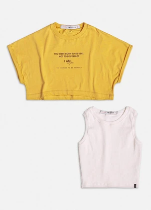 I Am - T-Shirt com Regata Amarelo - I AM