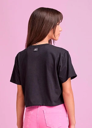 I Am - T-Shirt de Tigre com Strass Preto - I AM