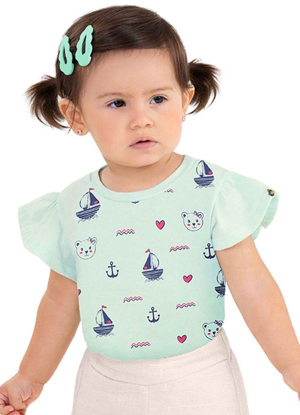 Alenice - T-Shirt Marinheiras Menina Verde