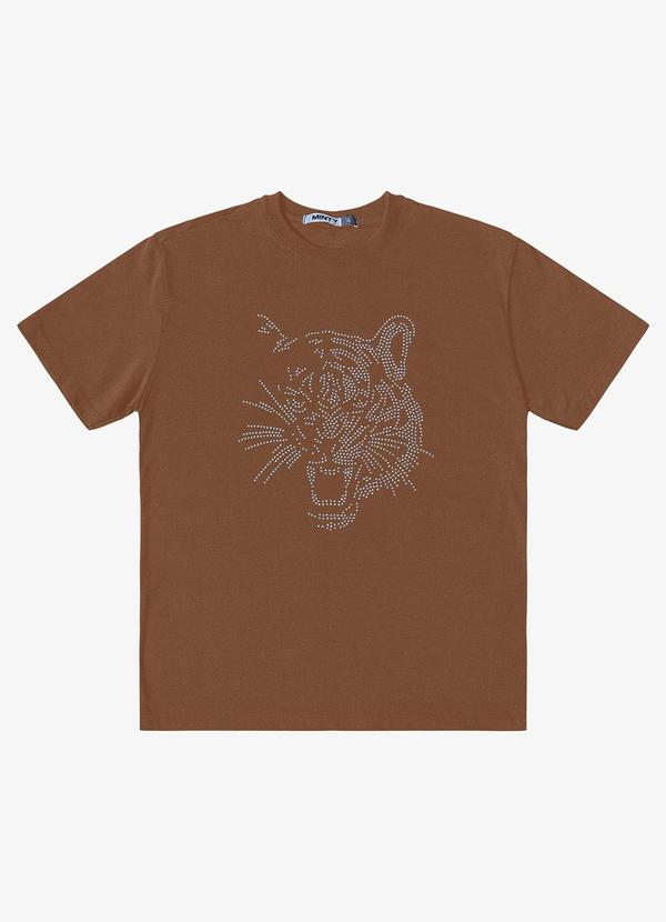 Minty - T- Shirt Meia Malha Feminina Marrom