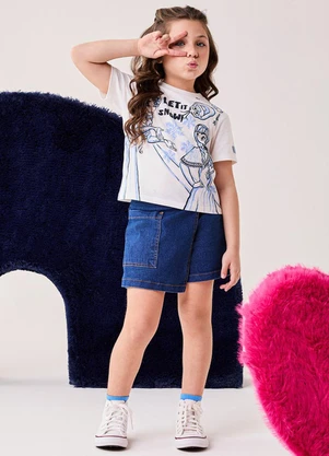 Bimbi - T-Shirt Menina Frozen Disney com Strass Rosa - BIMBI