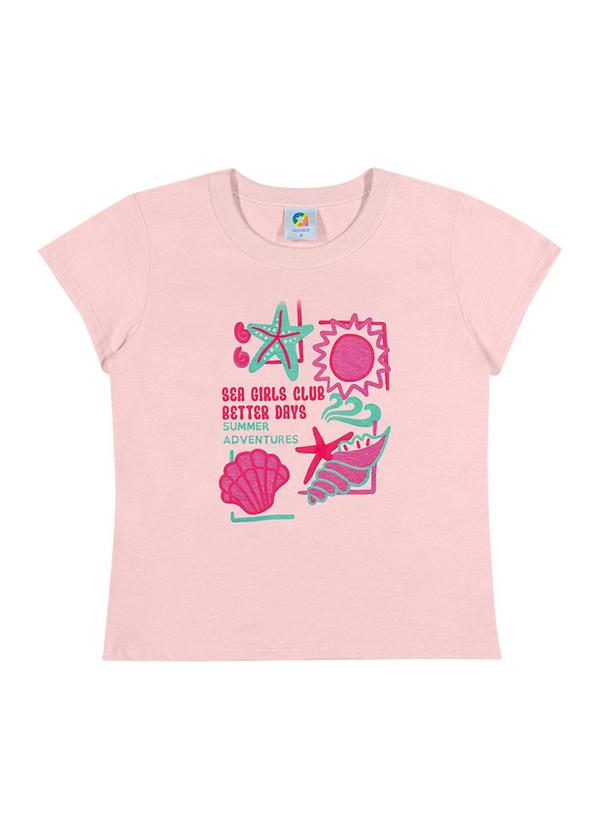 Alenice - T-Shirt Sonhos do Mar Menina Rosa