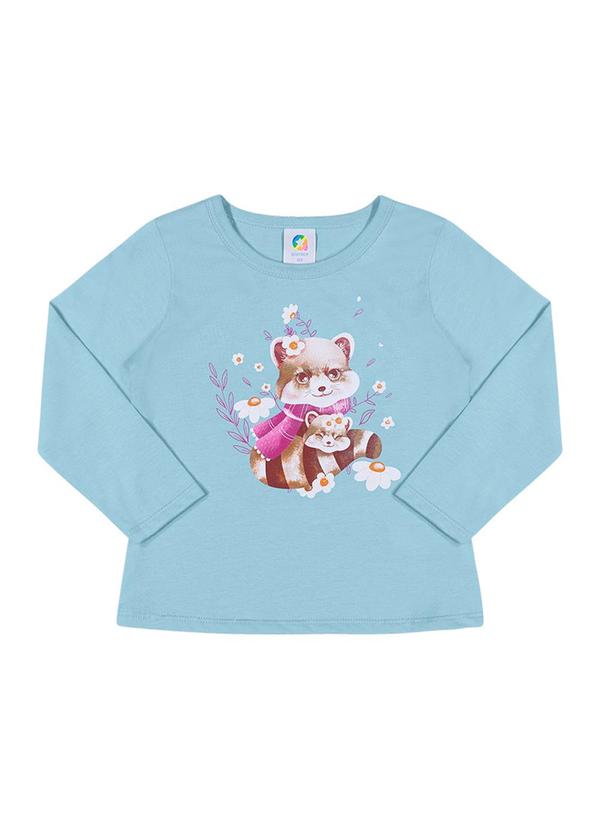 Alenice - Blusa Animal Carinhoso Menina Azul