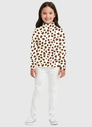 Malwee Kids - Blusa Animal Print em Ribana Off White - MALWEE KIDS