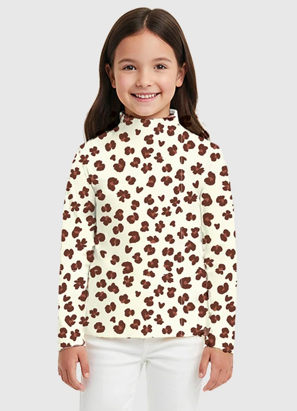 Malwee Kids - Blusa Animal Print em Ribana Off White