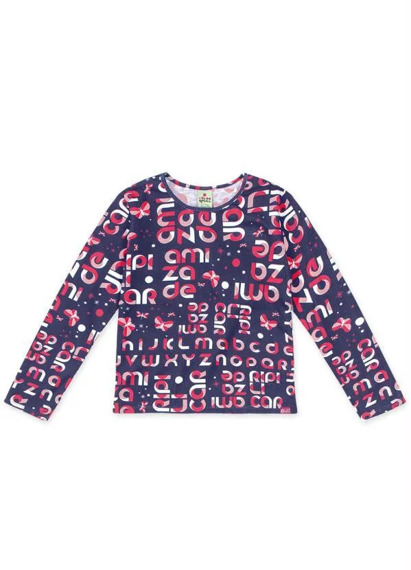 Lilica Ripilica - Blusa Azul Menina Mundo Ripilica