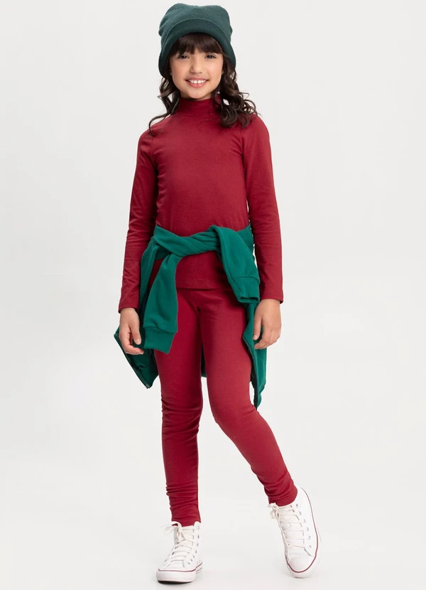 Alakazoo - Blusa Básica com Gola Alta Vermelho 2