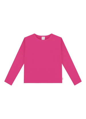 Alakazoo - Blusa Básica de Mangas Longas em Meia Malha Rosa - ALAKAZOO