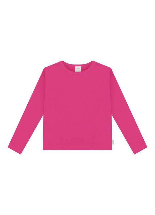 Alakazoo - Blusa Básica de Mangas Longas em Meia Malha Rosa