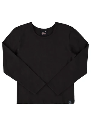 Gloss - Blusa Básica em Cotton Juvenil Preto - GLOSS