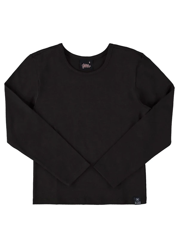 Gloss - Blusa Básica em Cotton Juvenil Preto