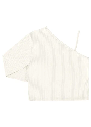 Gloss - Blusa Básica em Ribana Juvenil Off White - GLOSS