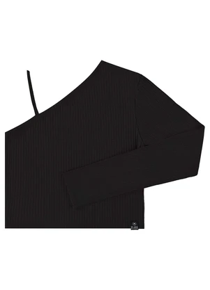 Gloss - Blusa Básica em Ribana Juvenil Preto - GLOSS