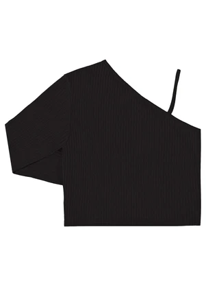 Gloss - Blusa Básica em Ribana Juvenil Preto - GLOSS