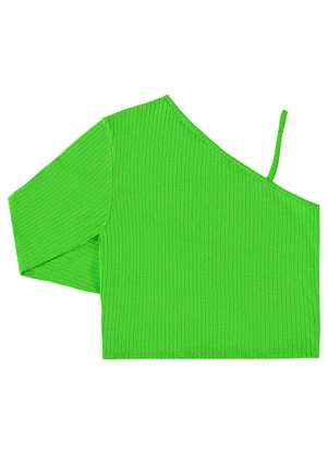 Gloss - Blusa Básica em Ribana Juvenil Verde - GLOSS