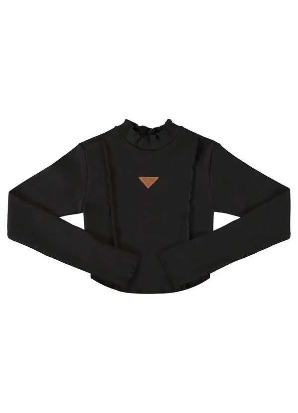 Gloss - Blusa Básica em Ribaninha Juvenil Preto 3