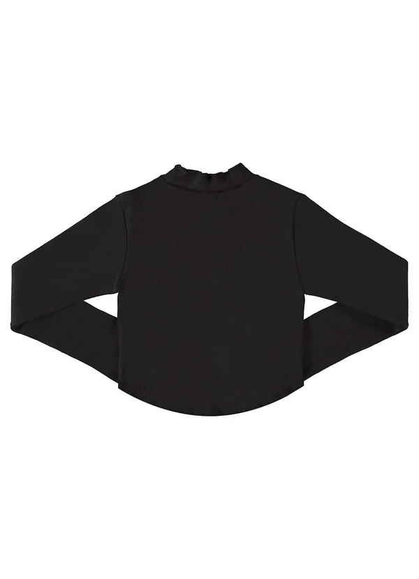 Gloss - Blusa Básica em Ribaninha Juvenil Preto 4