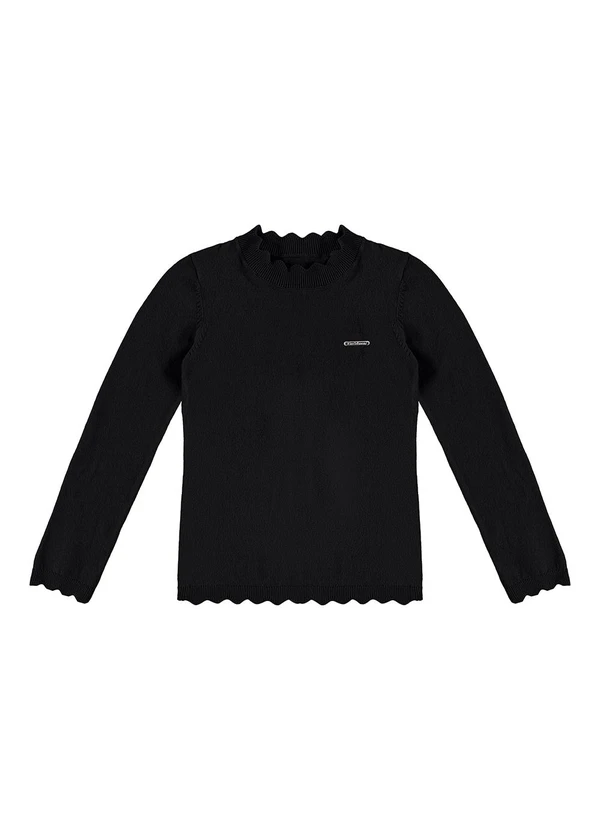 Carinhoso - Blusa Básica em Tricô Preto