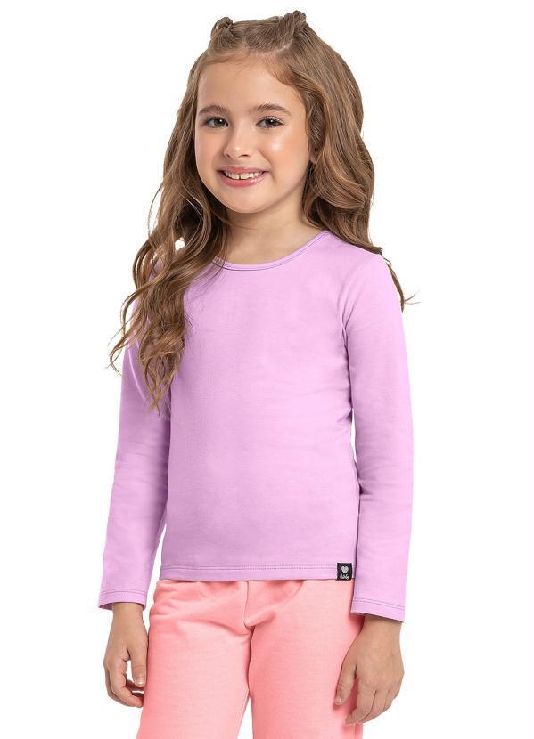 Quimby - Blusa Básica Infantil Manga Longa Rosa