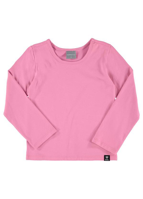 Quimby - Blusa Básica Infantil Manga Longa Rosa