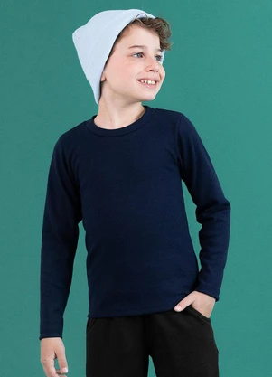 Soft Bonni - Blusa Básica Infantil Marinho - SOFT BONNI