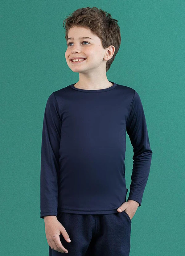 Soft Bonni - Blusa Básica Infantil Marinho