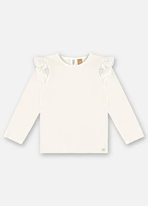 Up Baby - Blusa Básica Infantil Menina Off White - UP BABY