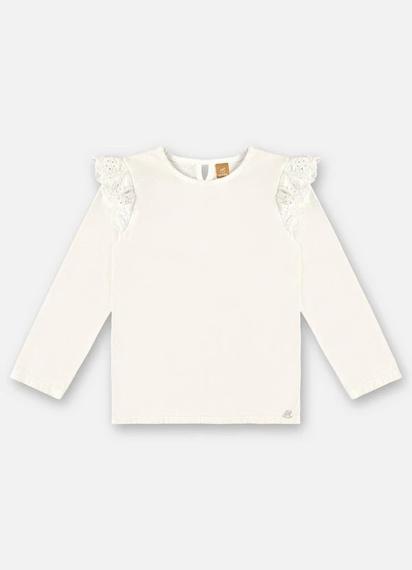 Up Baby - Blusa Básica Infantil Menina Off White
