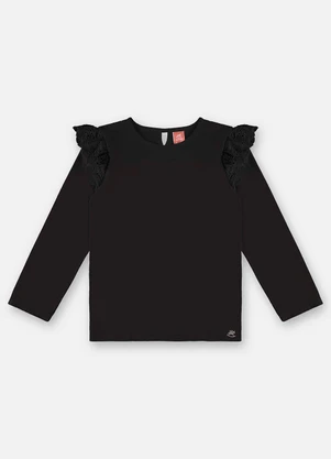 Up Baby - Blusa Básica Infantil Menina Preto - UP BABY