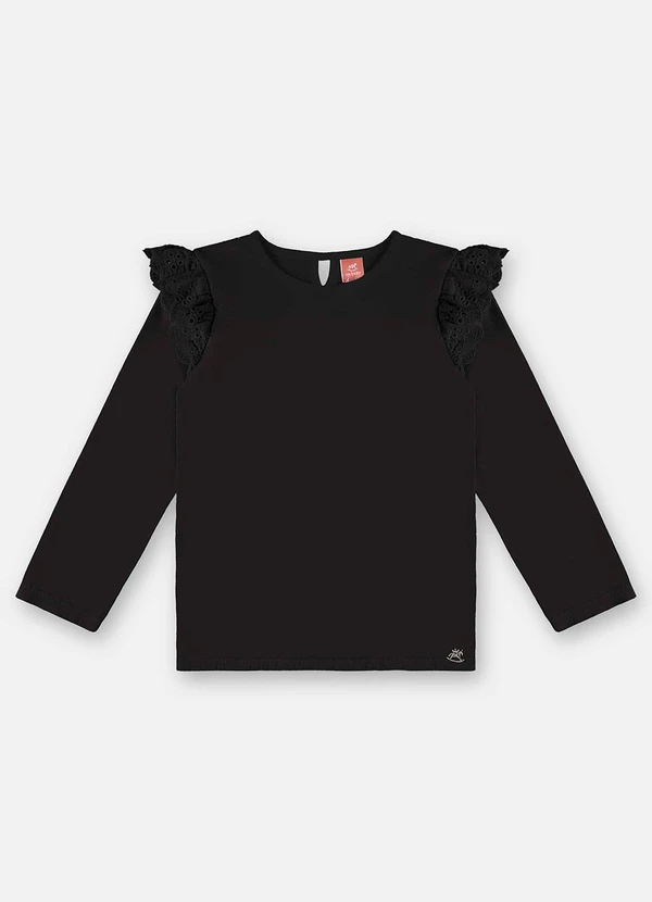 Up Baby - Blusa Básica Infantil Menina Preto