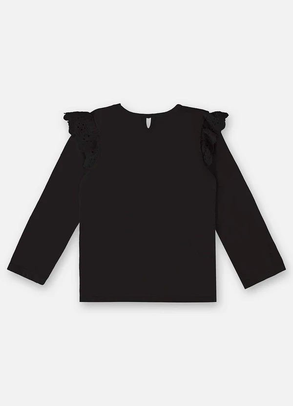 Up Baby - Blusa Básica Infantil Menina Preto 2